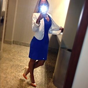 H&M blue fitted dress